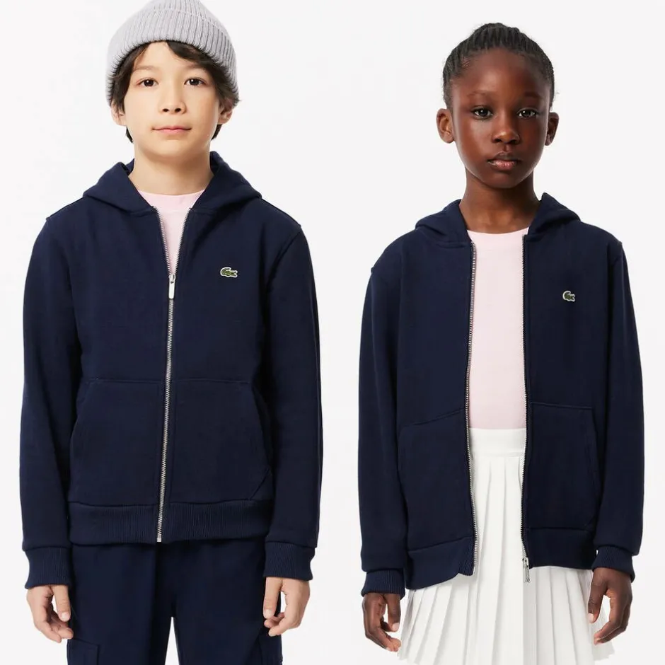 Lacoste Blue Organic Cotton Zip-Up Hoodie Online