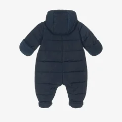 Petit Bateau Blue Padded Baby Snowsuit Clearance