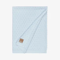 Elodie Blue Pointelle Baby Blanket (100cm) Sale