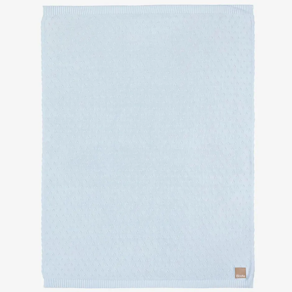 Elodie Blue Pointelle Baby Blanket (100cm) Sale
