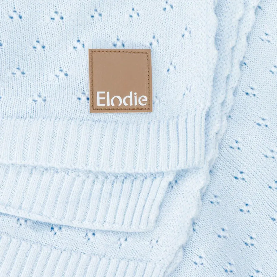 Elodie Blue Pointelle Baby Blanket (100cm) Sale