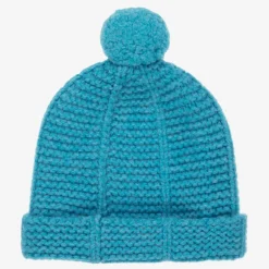 Gucci Blue Pom-Pom Wool Hat Clearance
