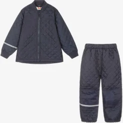 CeLaVi Blue Quilted Jacket & Trouser Set New