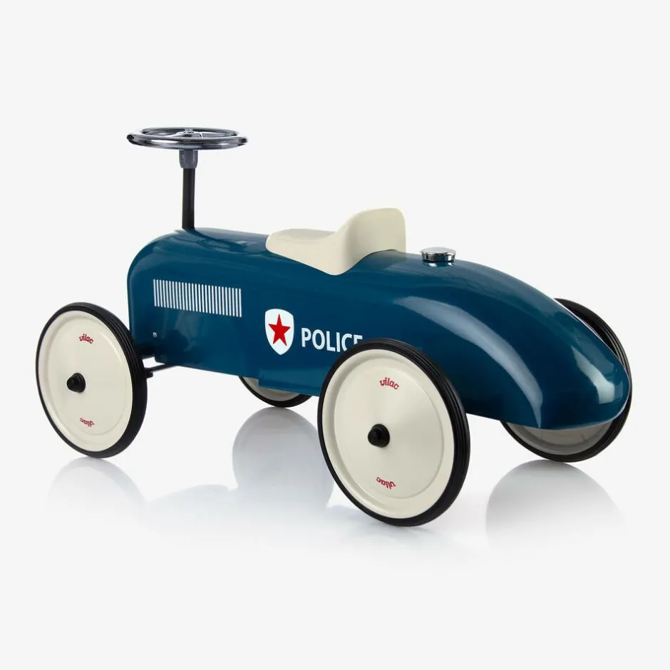 Vilac Blue Ride-On Vintage Police Car (75cm) New