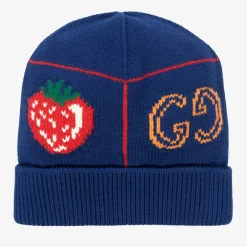 Gucci Blue Strawberry Logo Hat Sale