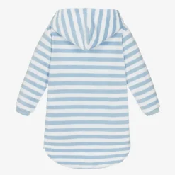 Mitty James Blue Stripe Cotton Towelling Robe Sale