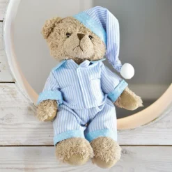 Powell Craft Blue Stripe Pyjama Teddy Bear (34cm) Outlet