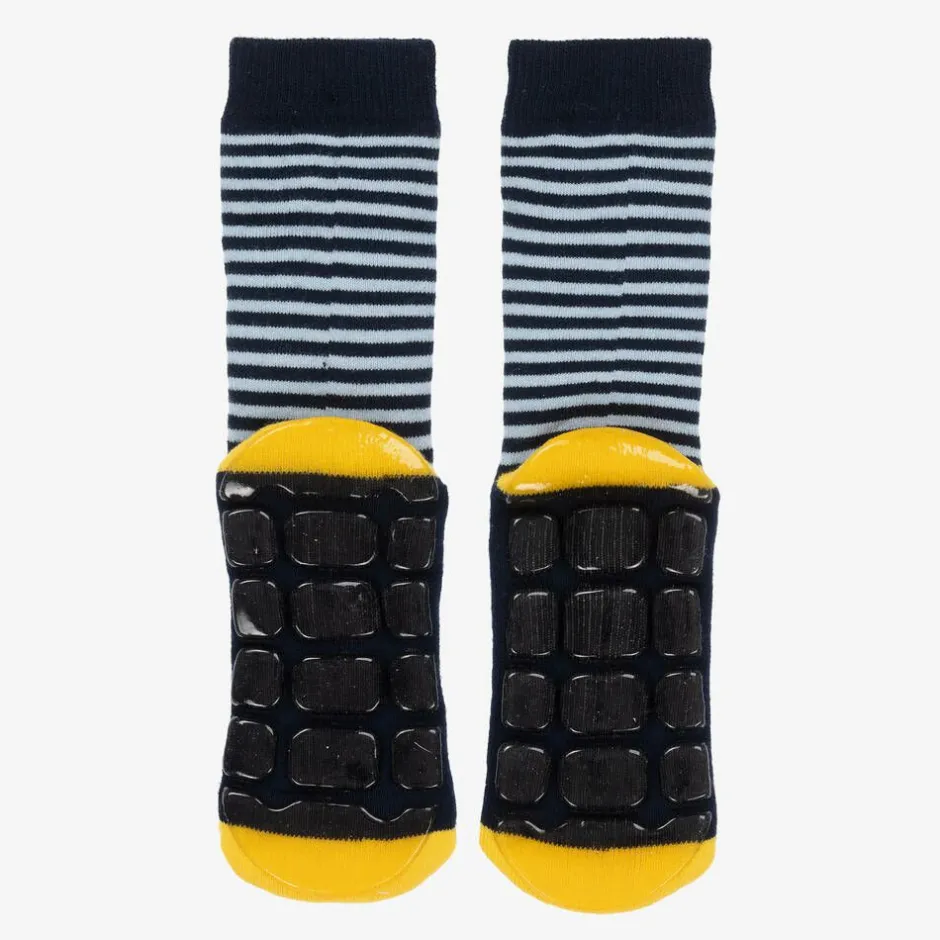 Country Kids Blue Striped Duck Slipper Socks Discount
