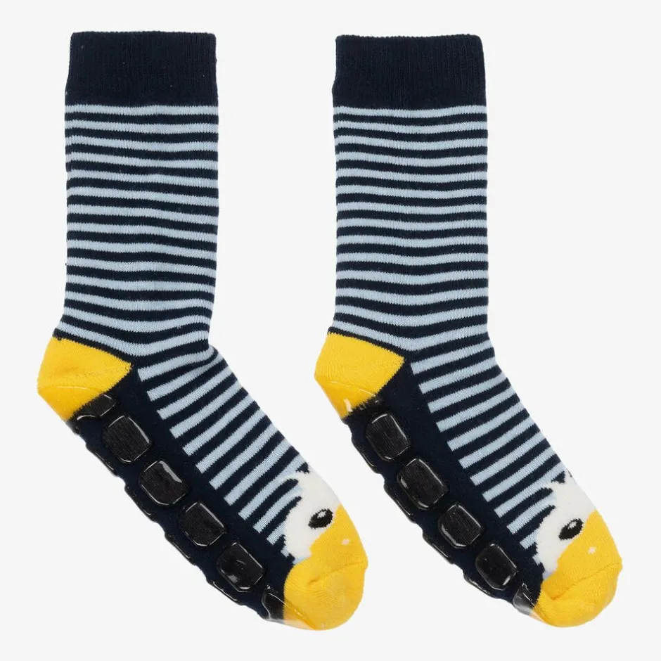 Country Kids Blue Striped Duck Slipper Socks Discount