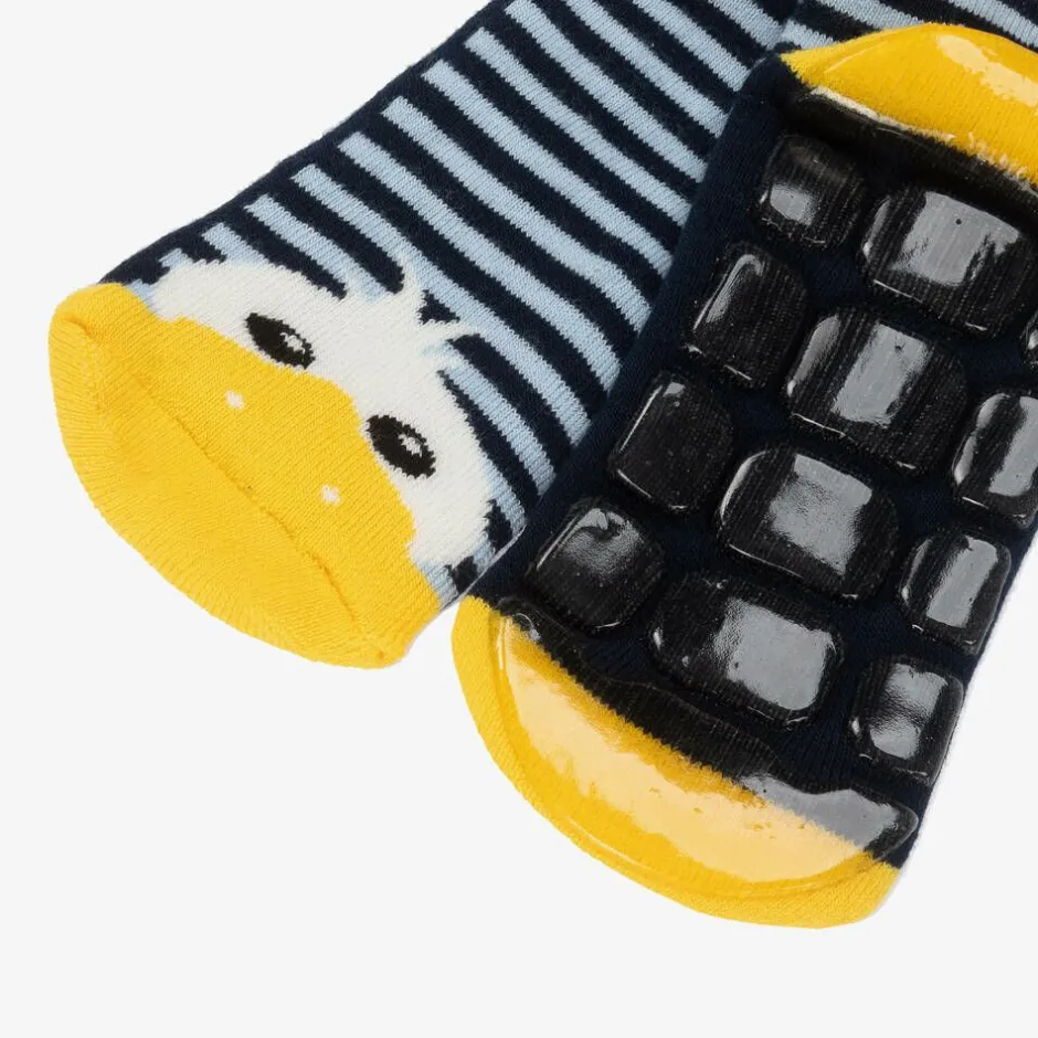 Country Kids Blue Striped Duck Slipper Socks Discount