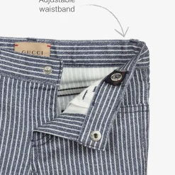 Gucci Blue Striped Logo Jeans Outlet