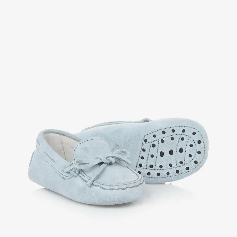 Tods Blue Suede Leather Pre-Walker Moccasins Best