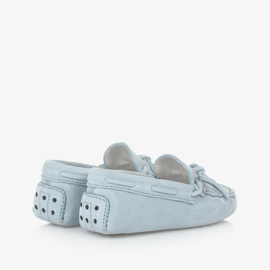 Tods Blue Suede Leather Pre-Walker Moccasins Best
