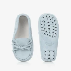 Tods Blue Suede Leather Pre-Walker Moccasins Best