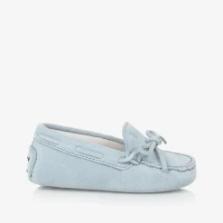 Tods Blue Suede Leather Pre-Walker Moccasins Best