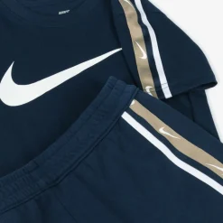 Nike Blue Swoosh Logo Shorts Set Hot