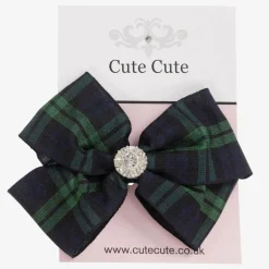 Cute Cute Blue Tartan Bow Hair Clip (7cm) Online