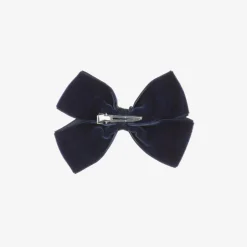 Bowtique London Blue Velvet Bow Hair Clip (11cm) Navy Best
