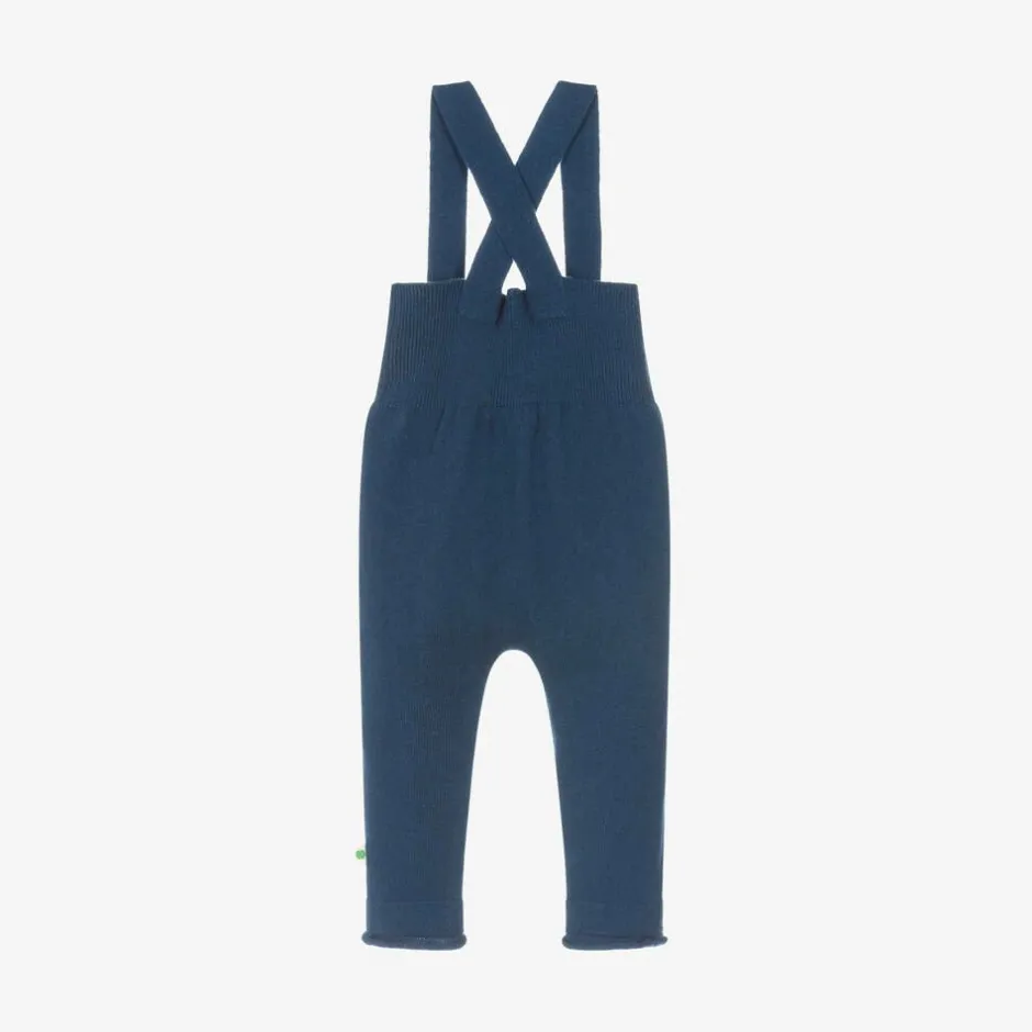 The Bonniemob Blue Wool & Organic Cotton Knit Dungarees Discount