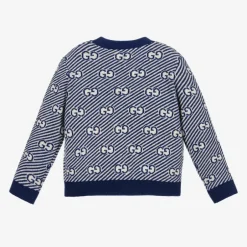 Gucci Blue Wool GG Baby Cardigan Best