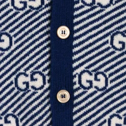 Gucci Blue Wool GG Baby Cardigan Best