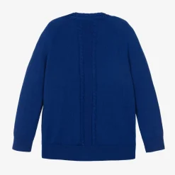 Burberry Blue Wool Knit EKD Cardigan Online