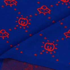 Gucci Blue Wool Knitted Interlocking G Blanket (85cm) Outlet