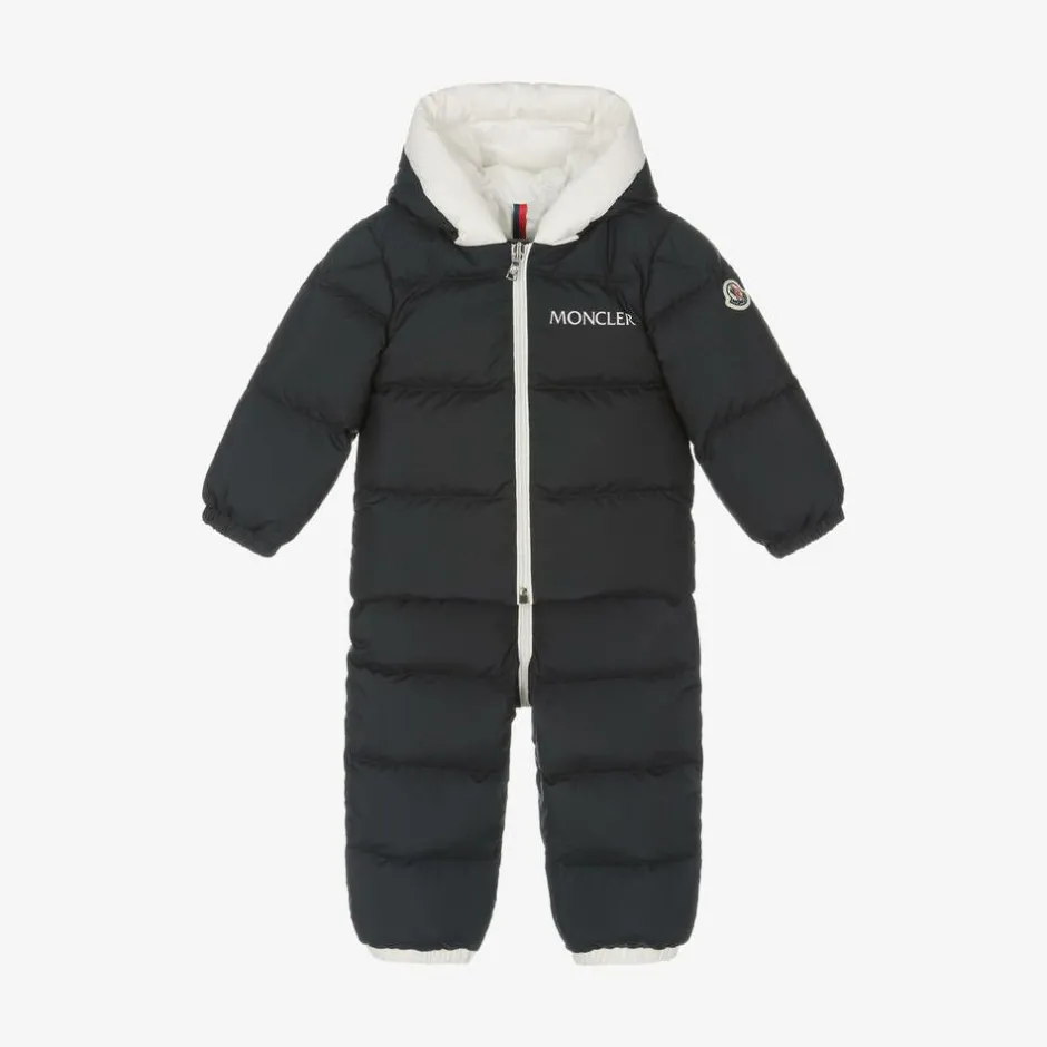 Moncler Enfant Blue Xola Down Padded Puffer Snowsuit Discount