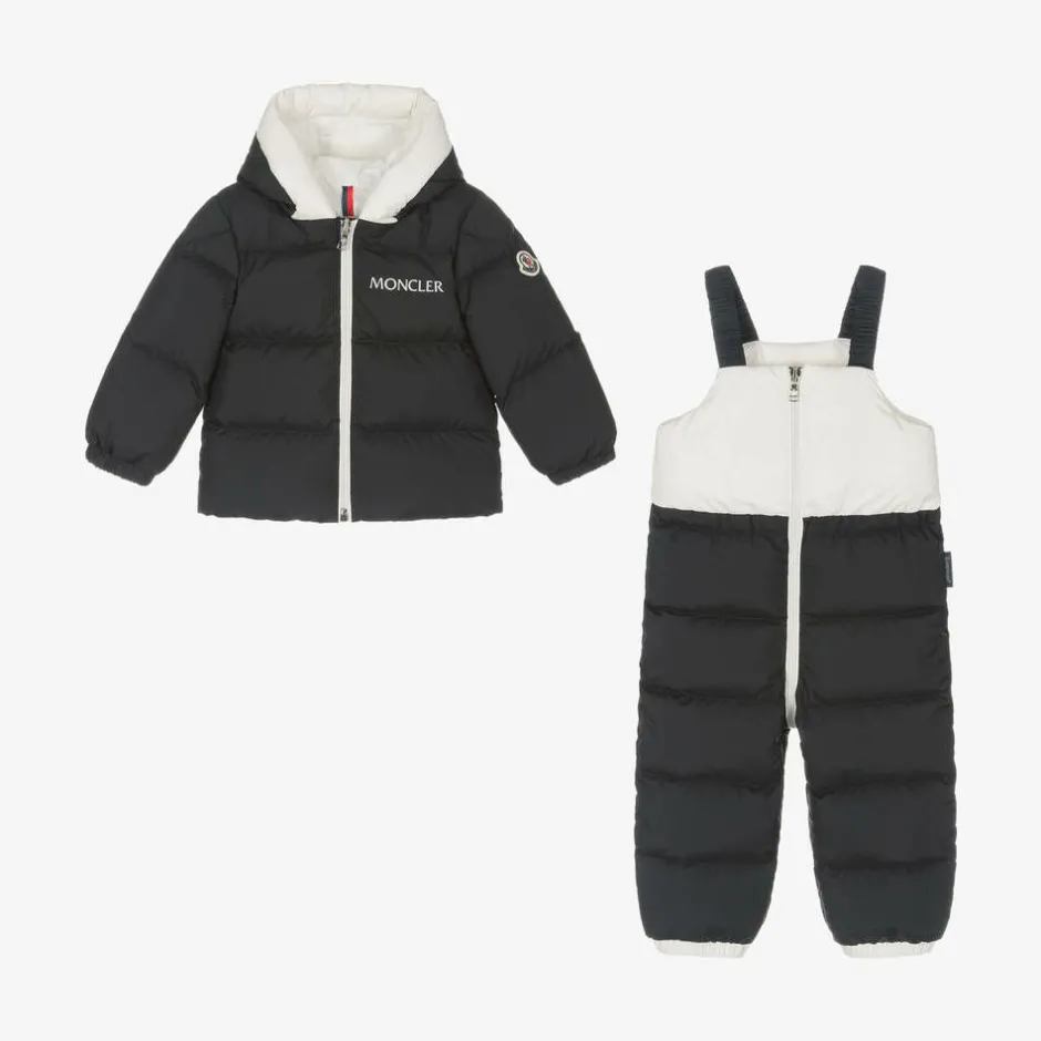 Moncler Enfant Blue Xola Down Padded Puffer Snowsuit Discount
