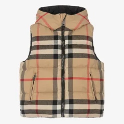 Burberry Boys Archive Beige Reversible Down Gilet Sale