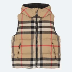 Burberry Boys Archive Beige Reversible Down Gilet Sale