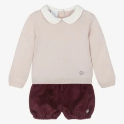 Artesanía Granlei Boys Beige & Red Shorts Set New