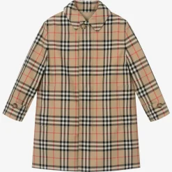 Burberry Boys Beige Check Reversible Car Coat Sale