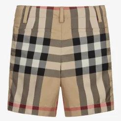 Burberry Boys Beige Check Shorts Best
