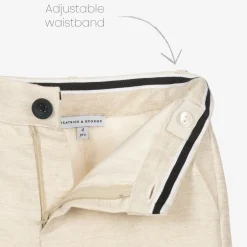 Beatrice amp; George Boys Beige Cotton & Linen Suit Clearance