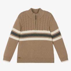 iDO Baby Boys Beige Cotton & Wool Sweater Outlet