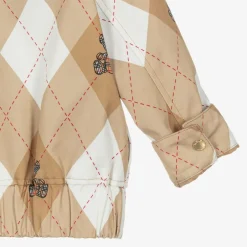 Burberry Boys Beige Cotton Argyle Jacket Clearance