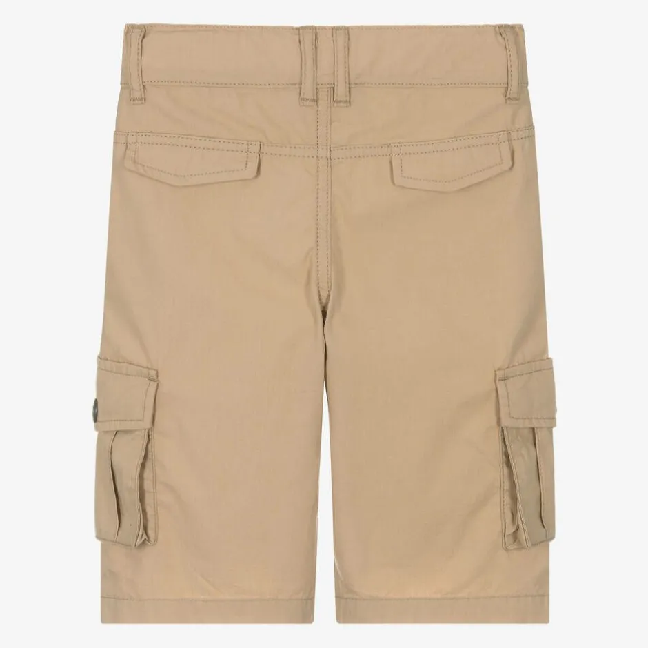 AIGNER Boys Beige Cotton Cargo Shorts Outlet