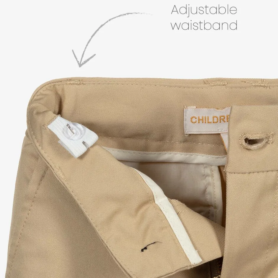 Childrensalon Occasions Boys Beige Cotton Chino Trousers Sale