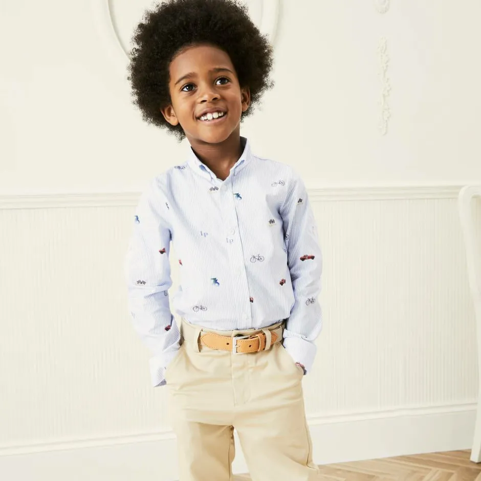 Childrensalon Occasions Boys Beige Cotton Chino Trousers Sale