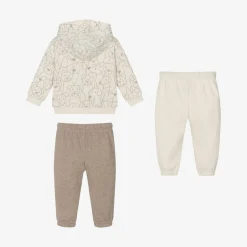 Mayoral Boys Beige Cotton Dog Print Tracksuit Set Hot