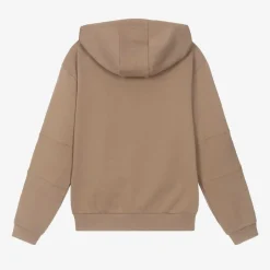 EA7 Emporio Armani Boys Beige Cotton EA7 Logo Hoodie