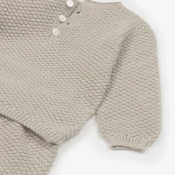 Babidu Boys Beige Cotton Knit Shorts Set Hot