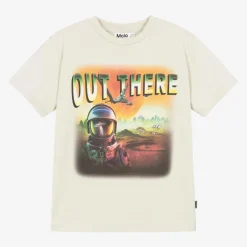 Molo Boys Beige Cotton Out There T-Shirt Clearance