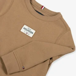 Tommy Hilfiger Boys Beige Cotton Patch Logo Sweatshirt Online