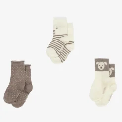 Mayoral Boys Beige Cotton Puppy Socks (3 Pack) Clearance