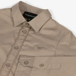 Emporio Armani Boys Beige Cotton Shirt New
