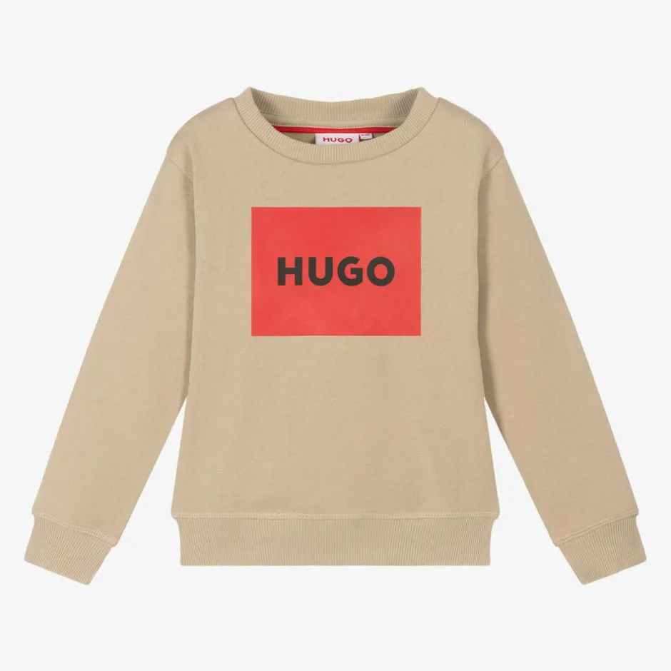 HUGO Boys Beige Cotton Sweatshirt Online