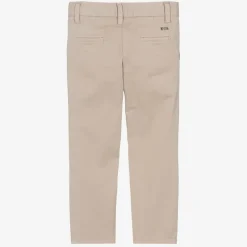 Emporio Armani Boys Beige Cotton Trousers Clearance