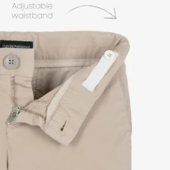 Emporio Armani Boys Beige Cotton Trousers Clearance